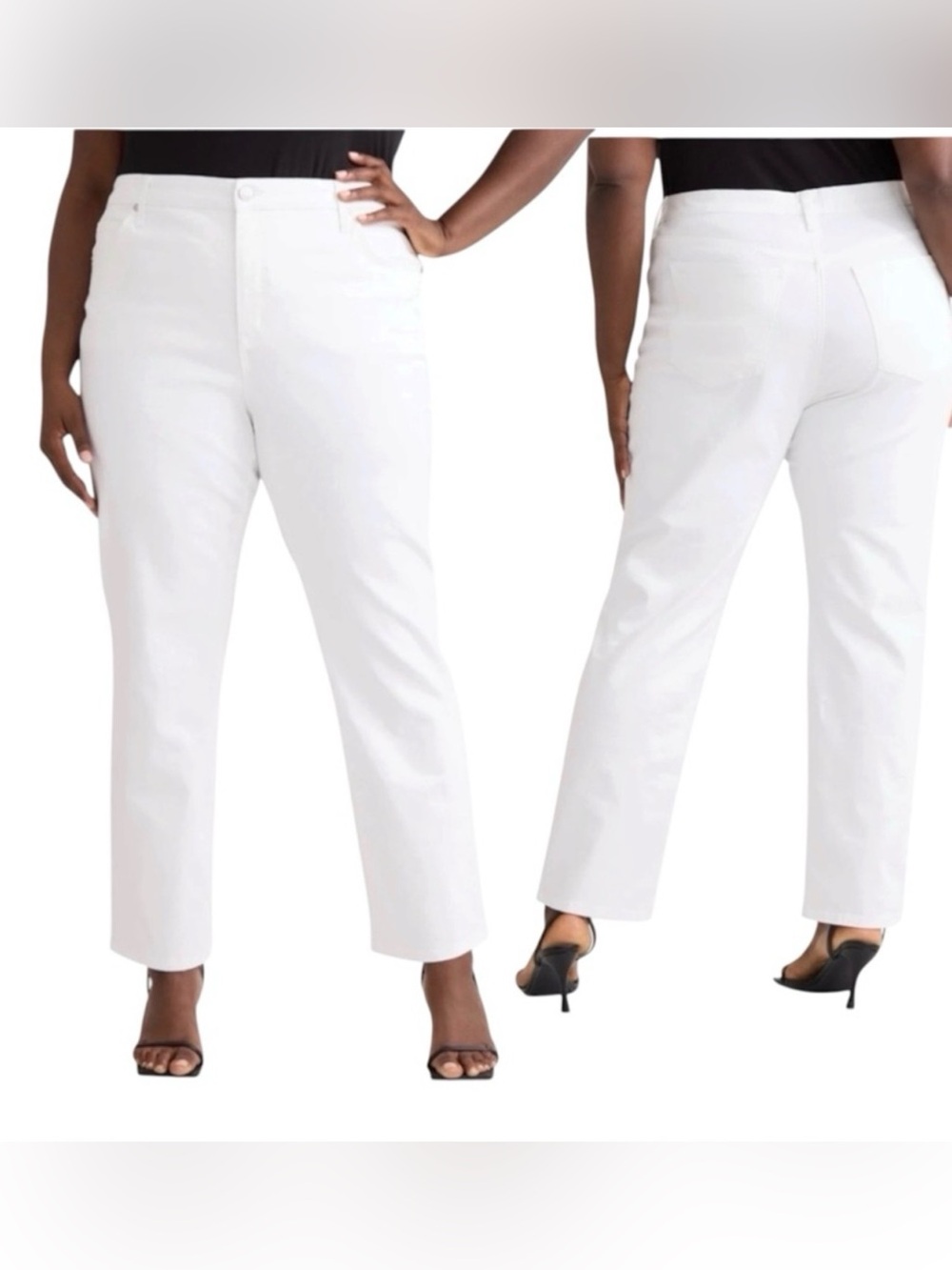 Terra & Sky White Straight-Leg Women’s Jeans